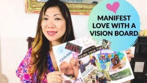 picture of Amie with with a vision board