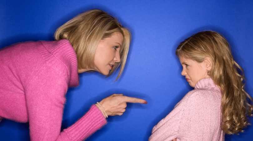 Childhood trauma a mother scolding her daughter