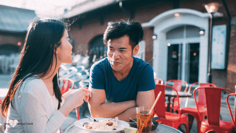 Asian Couple on a Date talking to each other
